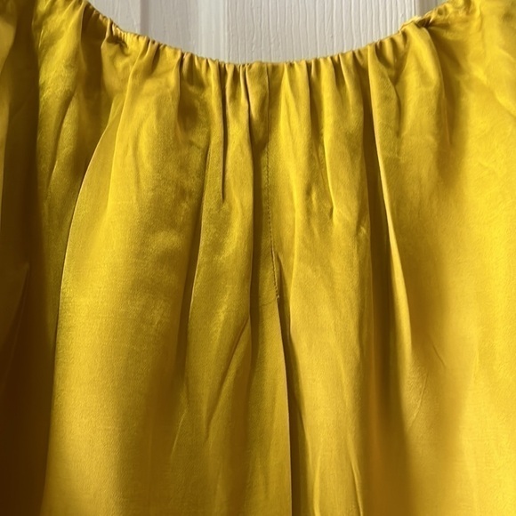 Urban Outfitters Mustard Satin Off-Shoulder Blouse Small - Picture 8 of 11